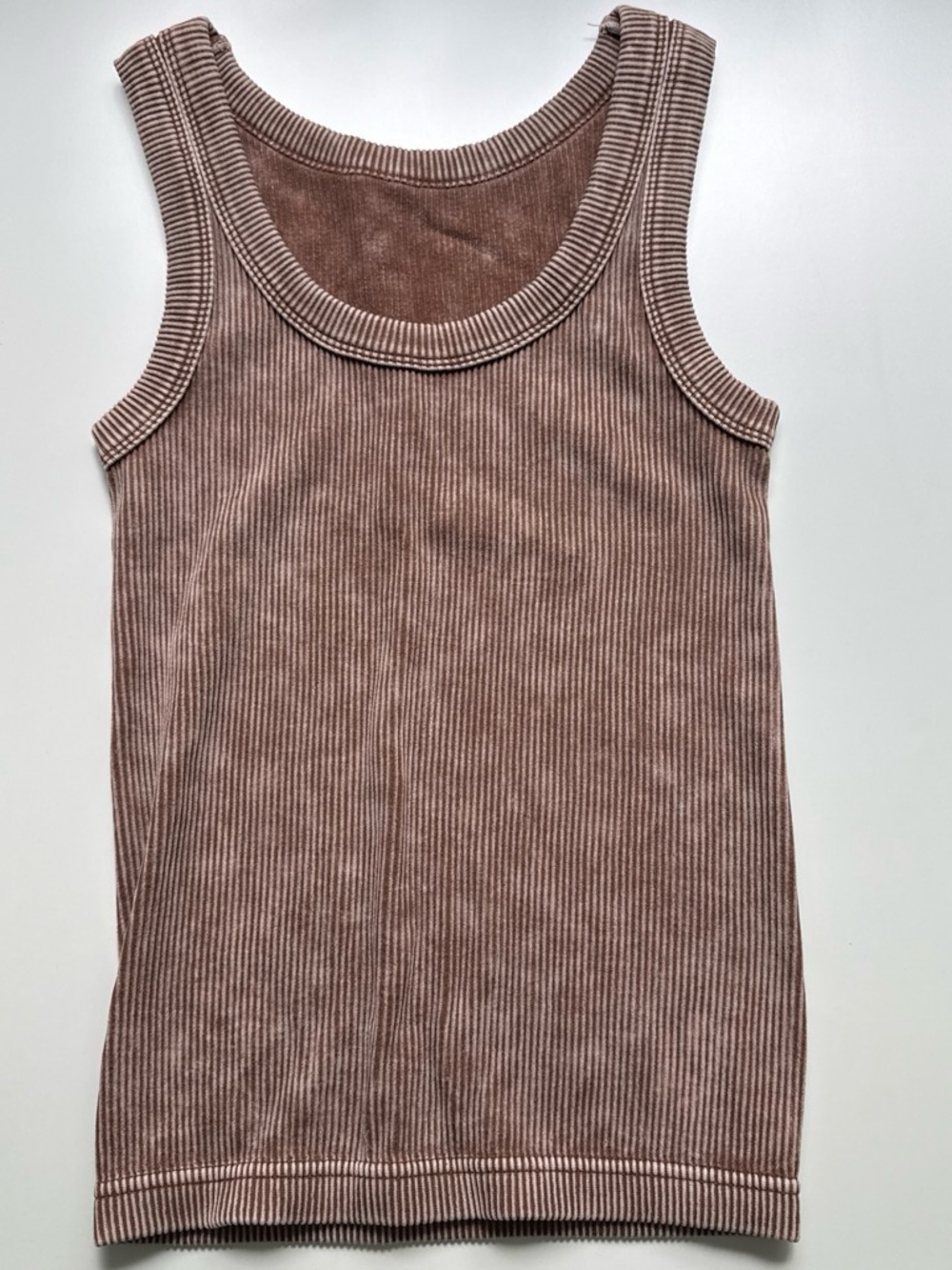 brown ribbed tank